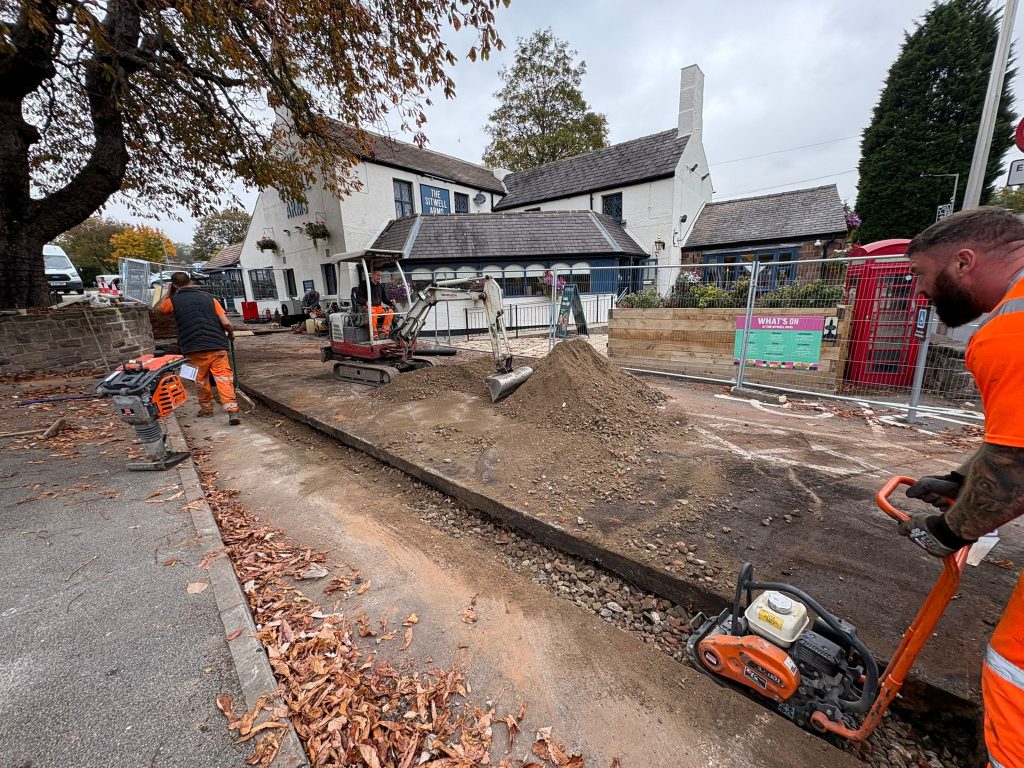 Gas and electric utility trenching works in Manchester by T Diggins